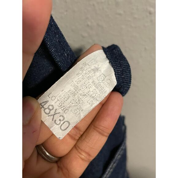 Round House Overalls Mens 48x30 Blue Denim Bib Workwear Carpenter Made in USA - Picture 4 of 7